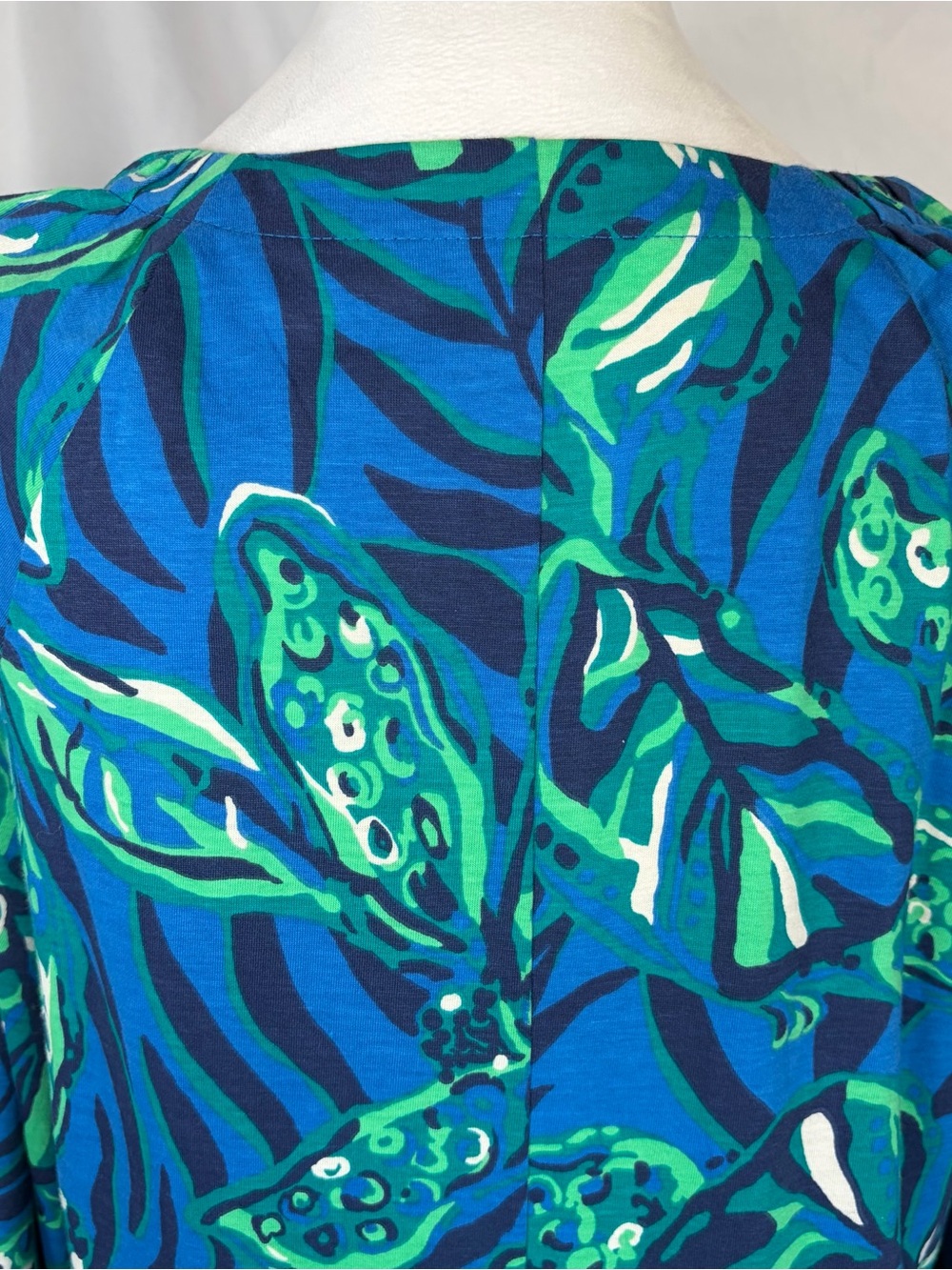 Lilly Pulitzer Elianna 3/4 sleeve Dress Indigo Breeze Shady Gators Blue/Green L - Picture 9 of 9